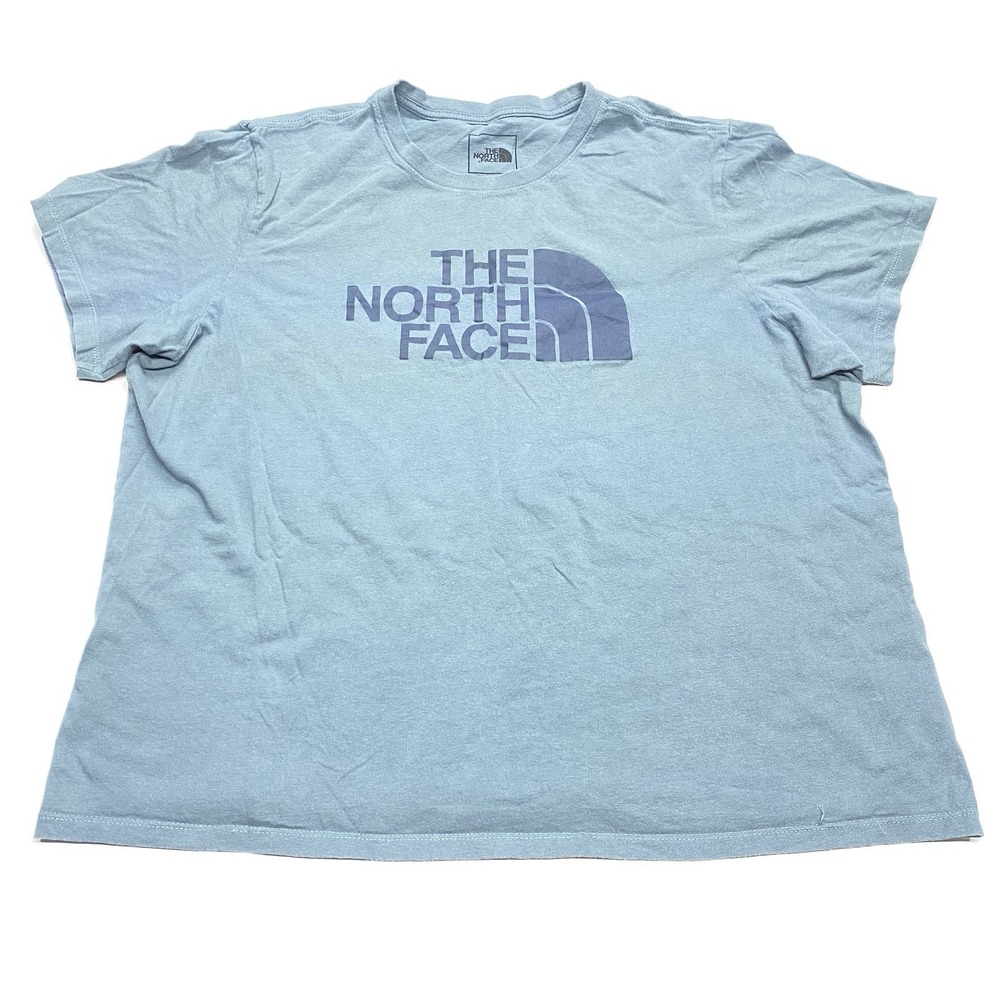 North Face Shirt Woman's XXL Short Sleeve Crew Neck Lightweight Blue